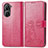 Coque Portefeuille Fleurs Livre Cuir Etui Clapet pour Asus Zenfone 9 Rose Rouge