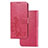 Coque Portefeuille Fleurs Livre Cuir Etui Clapet pour Google Pixel 4a 5G Rose Rouge