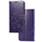Coque Portefeuille Fleurs Livre Cuir Etui Clapet pour Google Pixel 4a 5G Violet