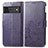 Coque Portefeuille Fleurs Livre Cuir Etui Clapet pour Google Pixel 6 Pro 5G Violet