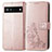 Coque Portefeuille Fleurs Livre Cuir Etui Clapet pour Google Pixel 6a 5G Or Rose