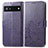 Coque Portefeuille Fleurs Livre Cuir Etui Clapet pour Google Pixel 6a 5G Violet