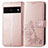 Coque Portefeuille Fleurs Livre Cuir Etui Clapet pour Google Pixel 7 Pro 5G Or Rose