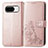 Coque Portefeuille Fleurs Livre Cuir Etui Clapet pour Google Pixel 8 5G Or Rose