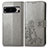 Coque Portefeuille Fleurs Livre Cuir Etui Clapet pour Google Pixel 8 Pro 5G Gris