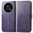 Coque Portefeuille Fleurs Livre Cuir Etui Clapet pour Huawei Enjoy 50 Pro Violet