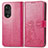 Coque Portefeuille Fleurs Livre Cuir Etui Clapet pour Huawei Honor 50 5G Rose Rouge