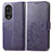 Coque Portefeuille Fleurs Livre Cuir Etui Clapet pour Huawei Honor 50 5G Violet