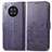 Coque Portefeuille Fleurs Livre Cuir Etui Clapet pour Huawei Honor 50 Lite Violet