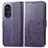 Coque Portefeuille Fleurs Livre Cuir Etui Clapet pour Huawei Honor 50 Pro 5G Violet