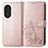 Coque Portefeuille Fleurs Livre Cuir Etui Clapet pour Huawei Honor 50 SE 5G Or Rose