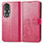 Coque Portefeuille Fleurs Livre Cuir Etui Clapet pour Huawei Honor 80 5G Rose Rouge