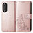 Coque Portefeuille Fleurs Livre Cuir Etui Clapet pour Huawei Honor 90 5G Or Rose