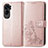 Coque Portefeuille Fleurs Livre Cuir Etui Clapet pour Huawei Honor 90 Lite 5G Or Rose