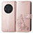 Coque Portefeuille Fleurs Livre Cuir Etui Clapet pour Huawei Honor Magic3 5G Or Rose