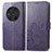 Coque Portefeuille Fleurs Livre Cuir Etui Clapet pour Huawei Honor Magic3 5G Violet