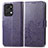 Coque Portefeuille Fleurs Livre Cuir Etui Clapet pour Huawei Honor X7a Violet