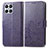 Coque Portefeuille Fleurs Livre Cuir Etui Clapet pour Huawei Honor X8 4G Violet