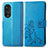 Coque Portefeuille Fleurs Livre Cuir Etui Clapet pour Huawei Nova 9 Pro Bleu