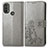 Coque Portefeuille Fleurs Livre Cuir Etui Clapet pour Motorola Moto E20 Gris