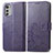 Coque Portefeuille Fleurs Livre Cuir Etui Clapet pour Motorola Moto E32s Violet