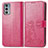 Coque Portefeuille Fleurs Livre Cuir Etui Clapet pour Motorola Moto Edge 20 5G Rouge