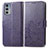 Coque Portefeuille Fleurs Livre Cuir Etui Clapet pour Motorola Moto Edge 20 5G Violet