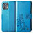 Coque Portefeuille Fleurs Livre Cuir Etui Clapet pour Motorola Moto Edge 20 Lite 5G Bleu