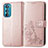 Coque Portefeuille Fleurs Livre Cuir Etui Clapet pour Motorola Moto Edge 30 5G Rose