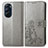 Coque Portefeuille Fleurs Livre Cuir Etui Clapet pour Motorola Moto Edge Plus (2022) 5G Gris