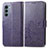 Coque Portefeuille Fleurs Livre Cuir Etui Clapet pour Motorola Moto Edge S30 5G Violet