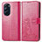 Coque Portefeuille Fleurs Livre Cuir Etui Clapet pour Motorola Moto Edge X30 5G Rouge