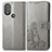 Coque Portefeuille Fleurs Livre Cuir Etui Clapet pour Motorola Moto G Play Gen 2 Gris