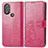 Coque Portefeuille Fleurs Livre Cuir Etui Clapet pour Motorola Moto G Play Gen 2 Rouge