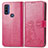 Coque Portefeuille Fleurs Livre Cuir Etui Clapet pour Motorola Moto G Pure Rouge