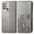 Coque Portefeuille Fleurs Livre Cuir Etui Clapet pour Motorola Moto G10 Gris