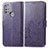 Coque Portefeuille Fleurs Livre Cuir Etui Clapet pour Motorola Moto G10 Power Violet