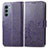 Coque Portefeuille Fleurs Livre Cuir Etui Clapet pour Motorola Moto G200 5G Violet