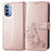 Coque Portefeuille Fleurs Livre Cuir Etui Clapet pour Motorola Moto G41 Rose