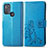 Coque Portefeuille Fleurs Livre Cuir Etui Clapet pour Motorola Moto G50 Bleu
