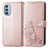 Coque Portefeuille Fleurs Livre Cuir Etui Clapet pour Motorola Moto G51 5G Rose