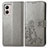 Coque Portefeuille Fleurs Livre Cuir Etui Clapet pour Motorola Moto G53 5G Gris