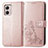 Coque Portefeuille Fleurs Livre Cuir Etui Clapet pour Motorola Moto G53 5G Or Rose