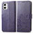 Coque Portefeuille Fleurs Livre Cuir Etui Clapet pour Motorola Moto G73 5G Violet