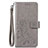 Coque Portefeuille Fleurs Livre Cuir Etui Clapet pour Motorola Moto One Fusion Plus Gris