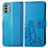 Coque Portefeuille Fleurs Livre Cuir Etui Clapet pour Nokia G22 Bleu