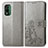 Coque Portefeuille Fleurs Livre Cuir Etui Clapet pour Nokia XR21 Gris