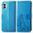 Coque Portefeuille Fleurs Livre Cuir Etui Clapet pour Nothing Phone 2 Bleu