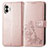 Coque Portefeuille Fleurs Livre Cuir Etui Clapet pour Nothing Phone 2 Or Rose