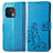 Coque Portefeuille Fleurs Livre Cuir Etui Clapet pour OnePlus 10 Pro 5G Bleu